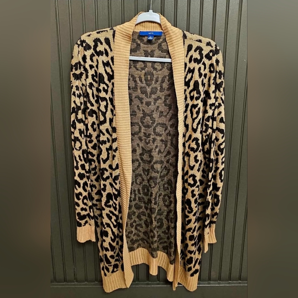 Leopard Print Open Front Cardigan